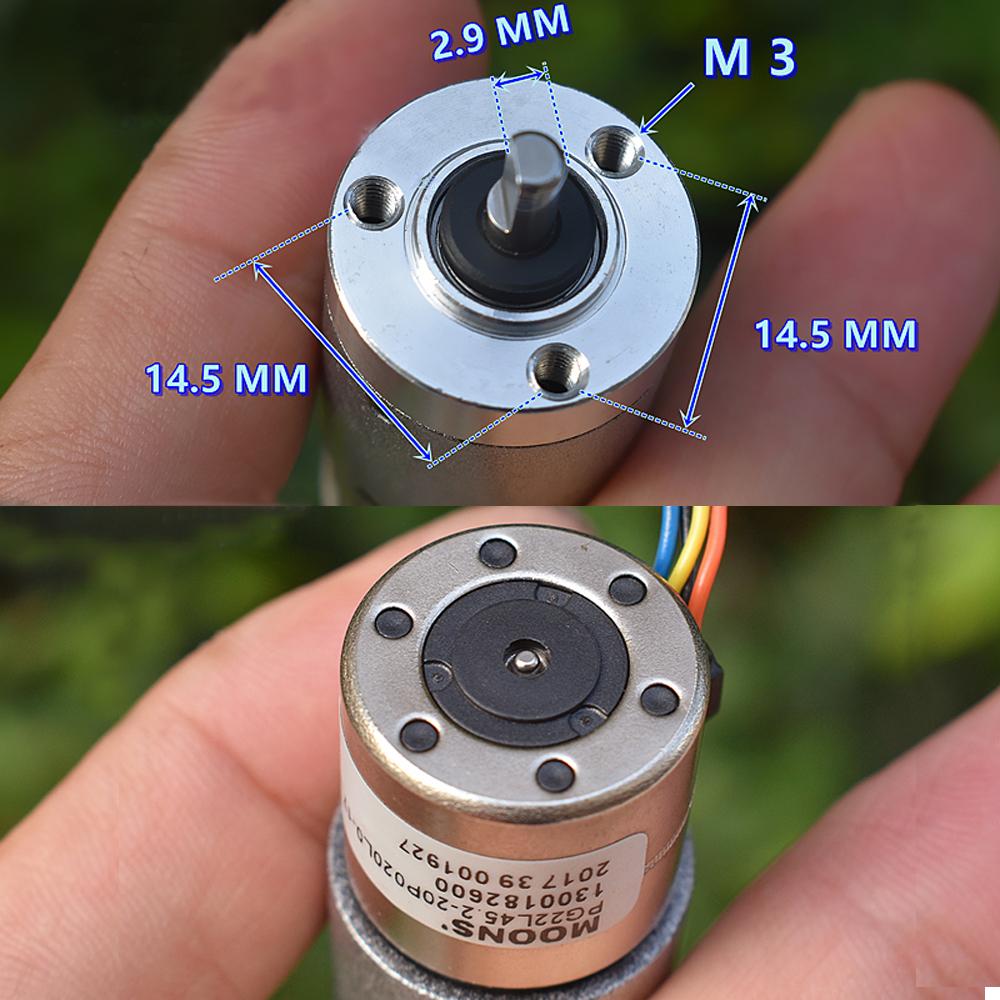 22MM Planetary Gear Motor Stepper Motor All Metal Gear Two Phase Four Wire Precision Stepper Motor 1:45.2 Reduction Ratio