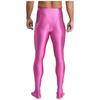 Mens Glossy Stretchy High Waist Fake Two Piece Tights Pants Leggings Yoga Wear