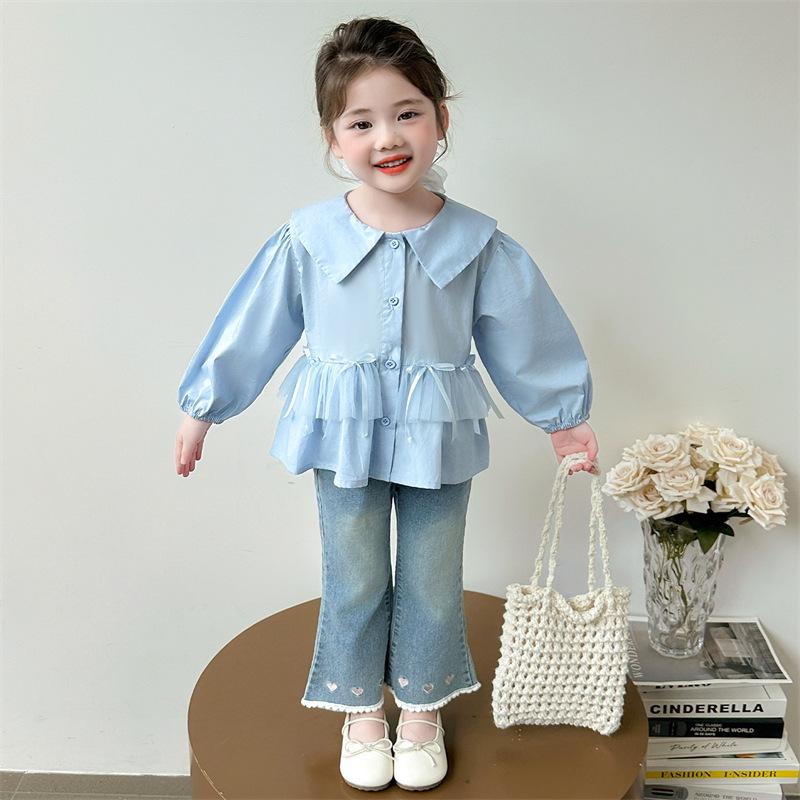 2025 Spring/Autumn Long Sleeve Princess Shirt for Baby Girls