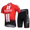 Mens Cycling Jersey Set Short Sleeve Quick Dry Breathable With Gel Pad Road Bike Riding Club Wear