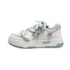 High-value breathable board shoes double lace-up matcha green platform shoes popular trendy cool single shoes women