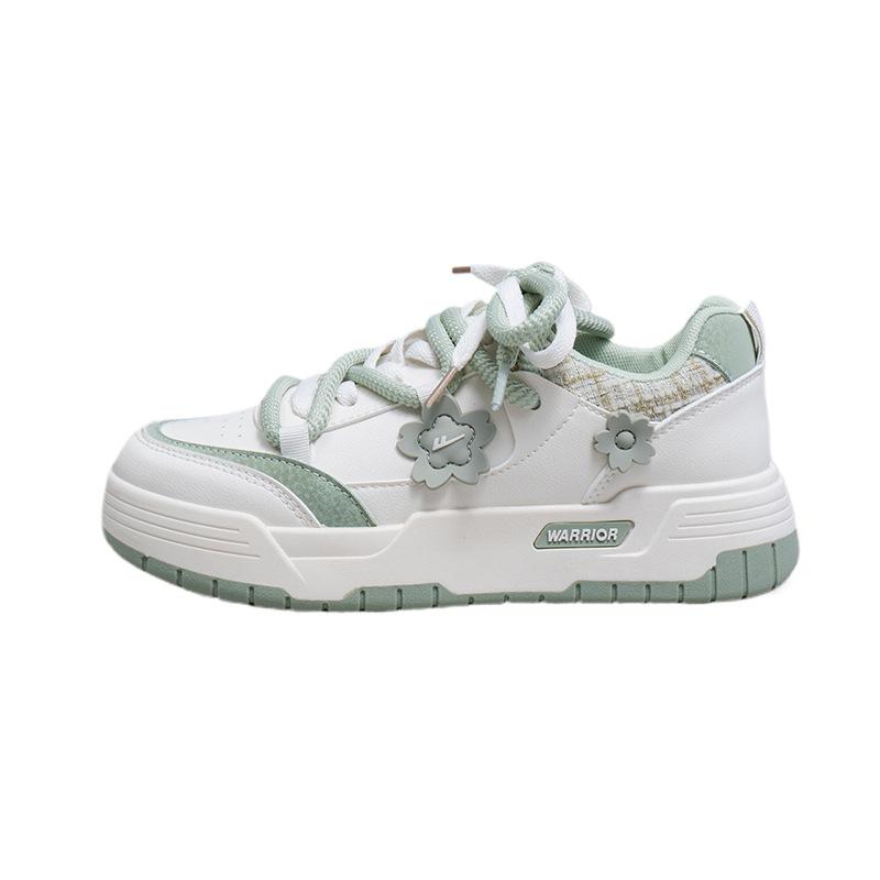 High-value breathable board shoes double lace-up matcha green platform shoes popular trendy cool single shoes women
