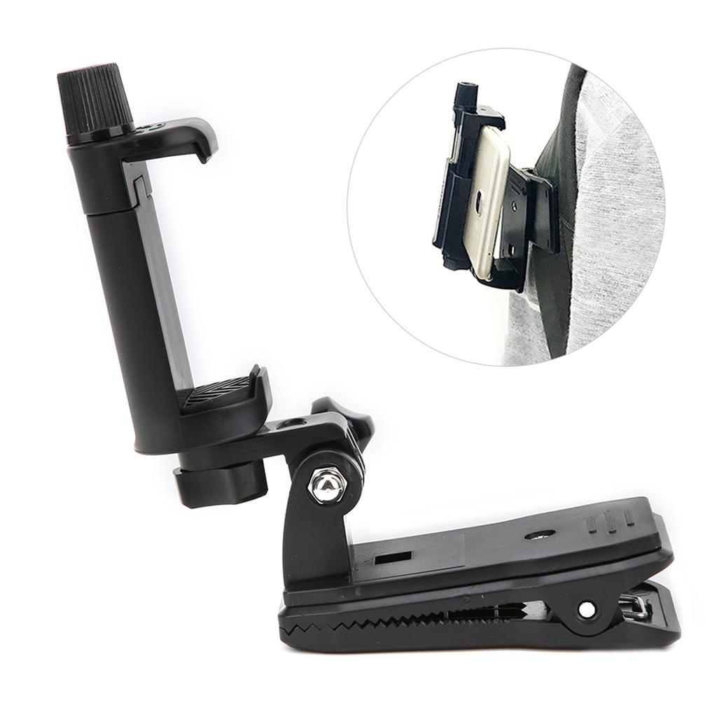 Action Camera Clip Backpack Phone Clamp 360 Degree Rotation for GOPRO