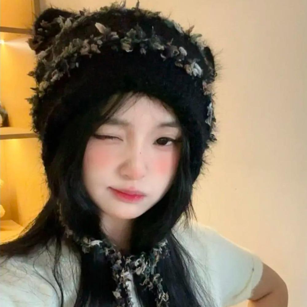 Warm Knitted Cap Ear Protection Beanie Hats Cute Winter Hat  Winter