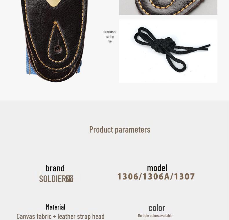Unisex Soldier Canvas Guitar Strap for Acoustic, Bass, and Electric Guitars