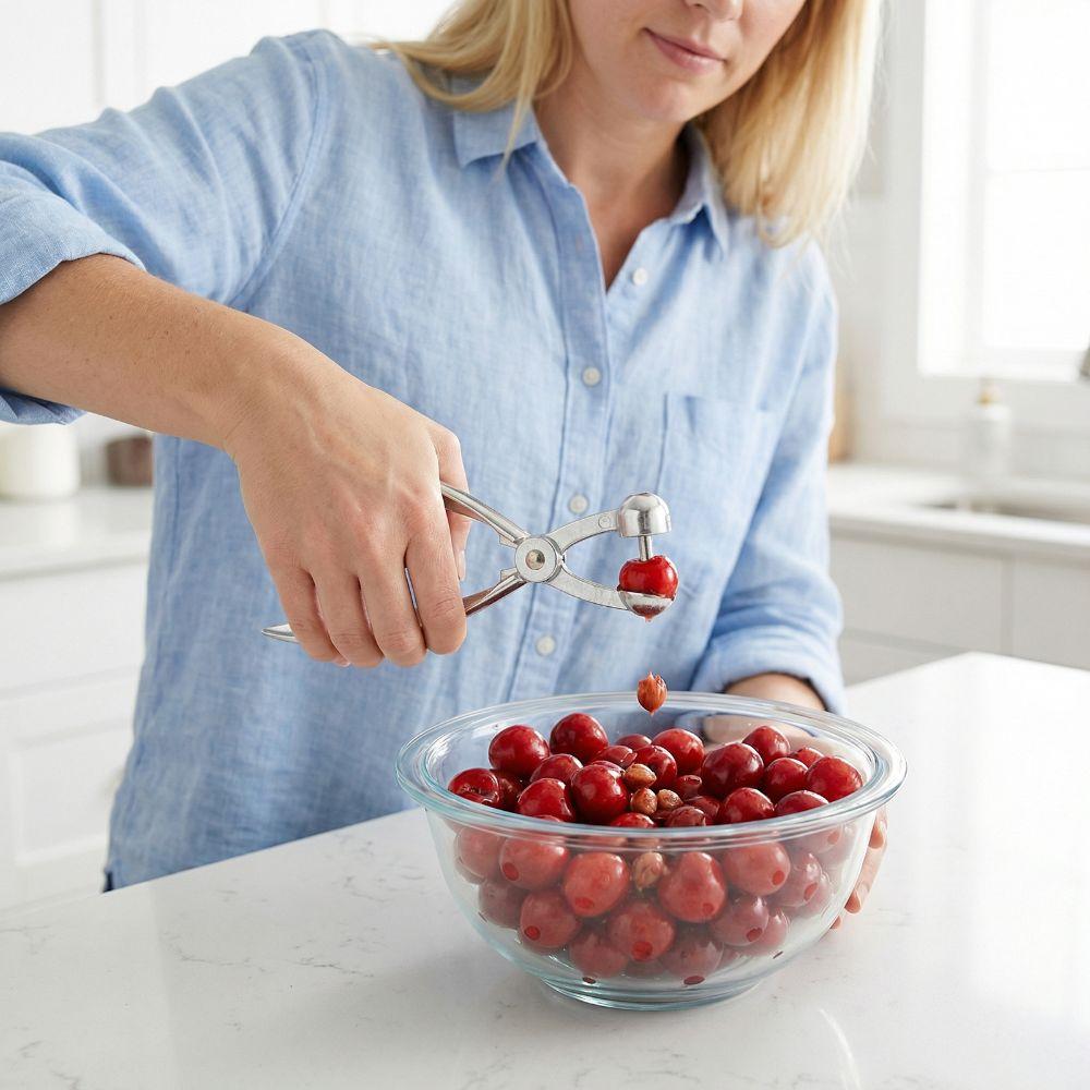 Aluminum Alloy Cherry Pitter with Lock Olive Core Remover Fruit Corer Food Preparation