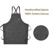 New Fashionable Waterproof Canvas Kitchen Apron Women's Men's Chef Work Apron Barbecue Restaurant Bar Store Cafe Beauty Nail Studio Uniforms