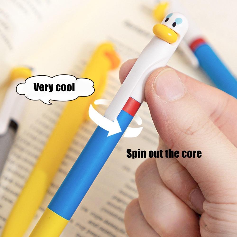 Duck Pens - Stress Relief Pen Cute Retractable Gel Pen 0.5mm Black Ink Writing Pen Perfect Party Gift for Students, Teachers