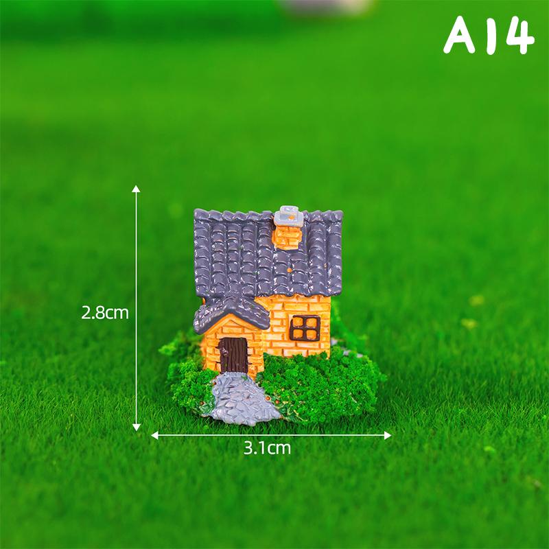 Mini Landscaping House Small Statue Figurine Crafts Figure Ornament Miniatures Home Decoration