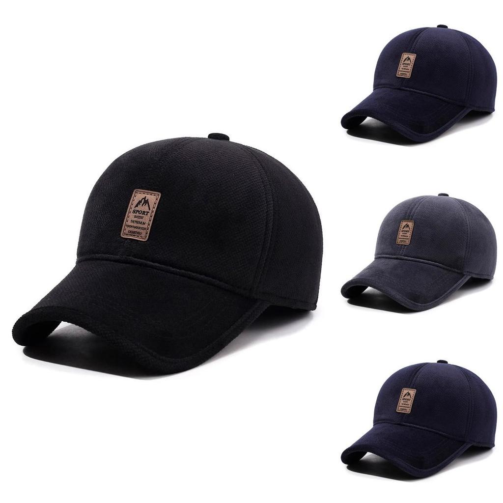 Classic Baseball Cap For Men With Quilted Design Windproof Warm Cap For Cold Seasons