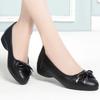 Soft leather soft-soled shoes New season single shoes Women's slope heel non-slip women's shoes Comfortable and versatile casual shoes