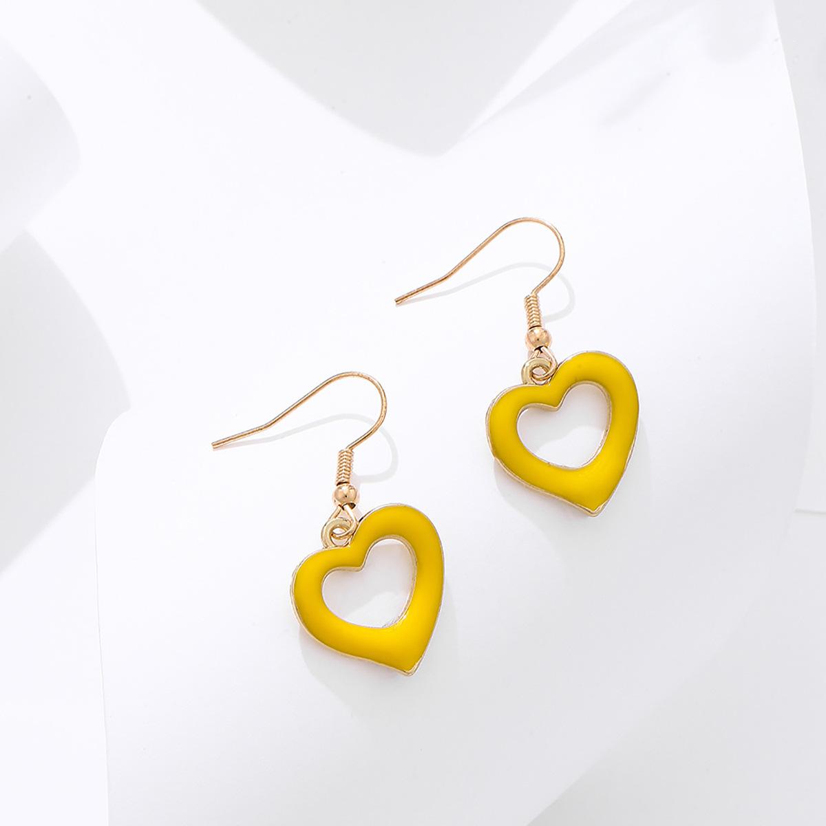 

Personalized Versatile And Heart Earrings In Alloy For Pink Women жовтий