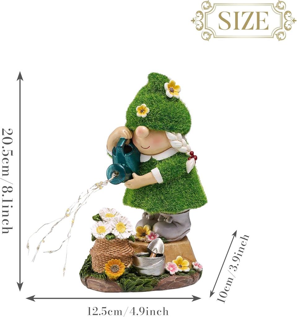 Valery Madelyn Gardening Cute Garden Garden Solar JP Ornament, Gnome, Light, Light, Outdoor, EG1305-0058