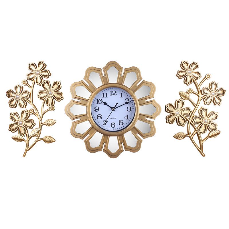 New Three-piece Clock Set, Living Room Wall Clock, Light Luxury Clock, Silent Home Wall Clock, Porch Pendant, Chinese Style