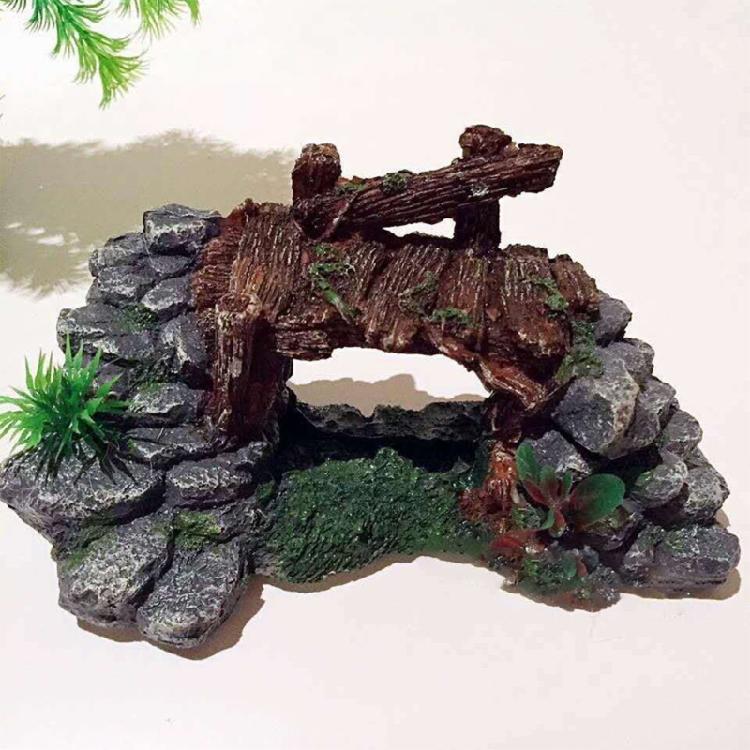 Nontoxic Aquarium Artificial Bridge Ornament Fish Tank Turtle Basking Platform