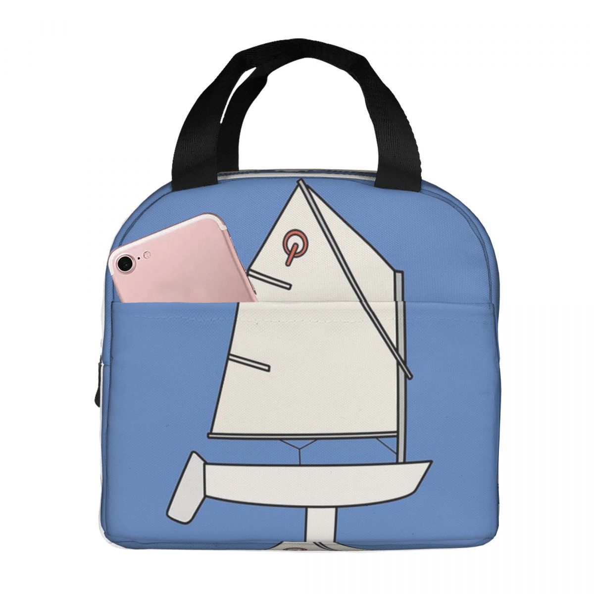Optimist Sailboat Insulated Lunch Bag for Women Kids Portable Food Boxes Thermal Lunch Box Tote One Size