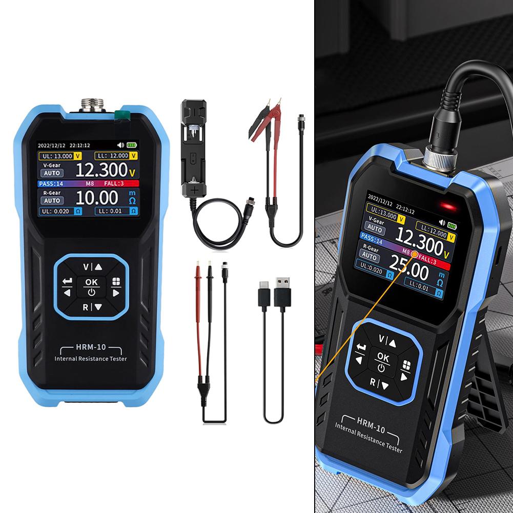 1 Stück Innenwiderstandsprüfgerät HRM-10 Innenwiderstandsmessgerät für Präzisions-Spannungs-Widerstandsmessung Batteriehalter-Klemme