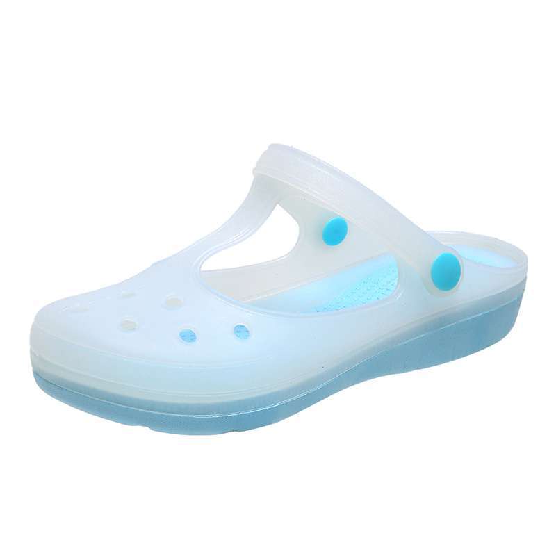 Summer new hole shoes women's sandals nurse flat jelly shoes maternity shoes beach shoes thickened home slippers women