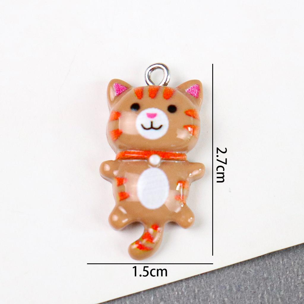 DW08 20 Stück 15x28mm Tollpatschig Entzückende Persönlichkeit Cartoon Niedliches Katzen-Design 3D Harz Tieranhänger DIY Armband Handgemachter Schmuck