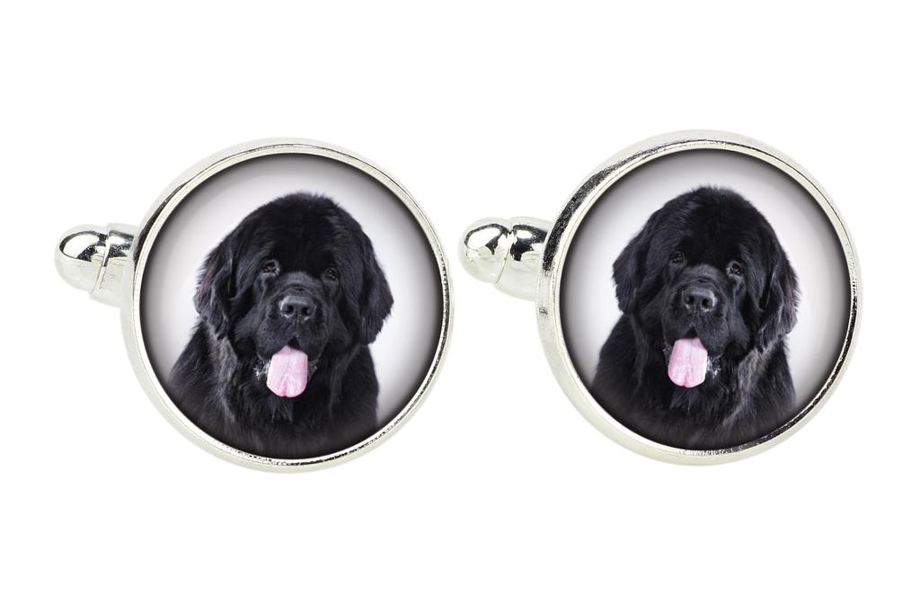 Newfoundland, Newfs, Newfies - Cufflinks and Tie with Your Photo, a Suit Decoration, Men's Jewelry from the Art-Dog Brand.