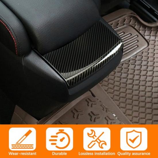 For Honda Civic 2016-2017 Interior Central Armrest Box Panel Carbon Fiber Black