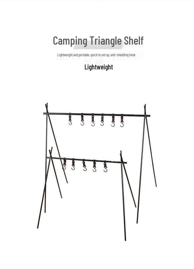 Mountain Fun Outdoor Folding Tripod Rack: Pot, Lamp & Storage Holder