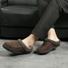 Fashion Men Winter Warm Slippers Fur Slippers Men Plush Slipper Cotton Shoes Non-slip Solid Color Home Indoor Casual Slippers Size 49 50
