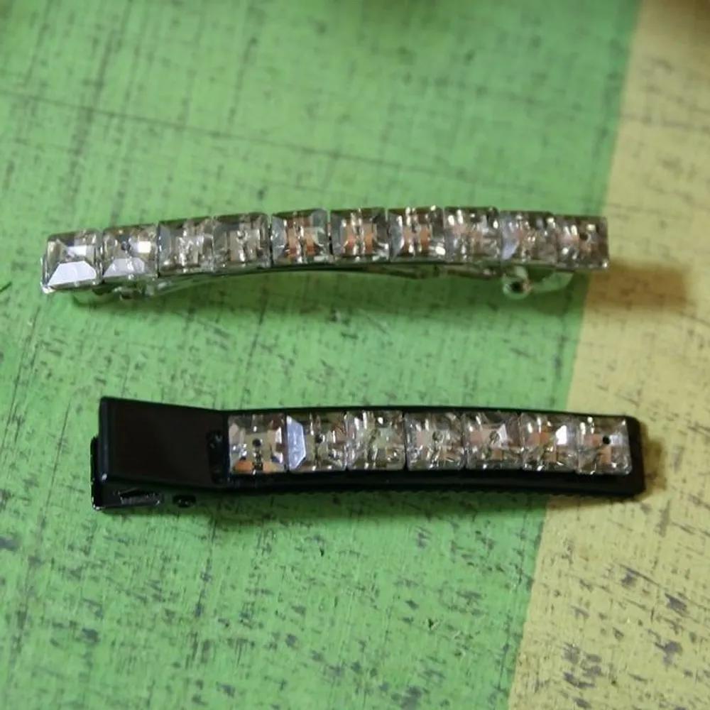 Square crystal small hair clip automatic hair clip hair clip