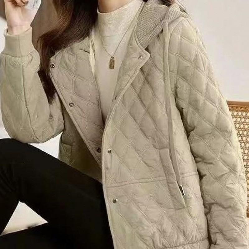 

Jacket Women s Autumn and Winter New Cotton-padded Clothes Fashionable Light Temperament Loose Small Cotton-padded Jacket L
