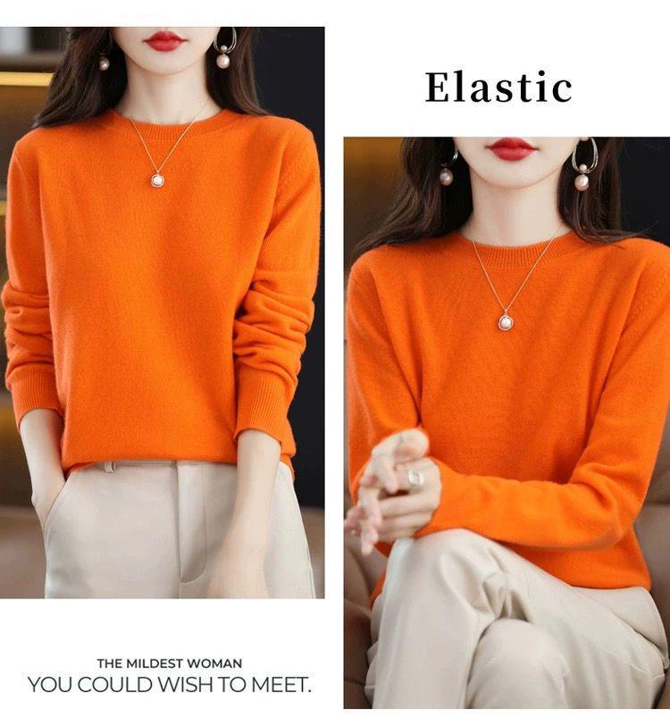 Trendy Women's Wool Sweater: Loose-Fit, Round Neck, Perfect for Autumn & Winter