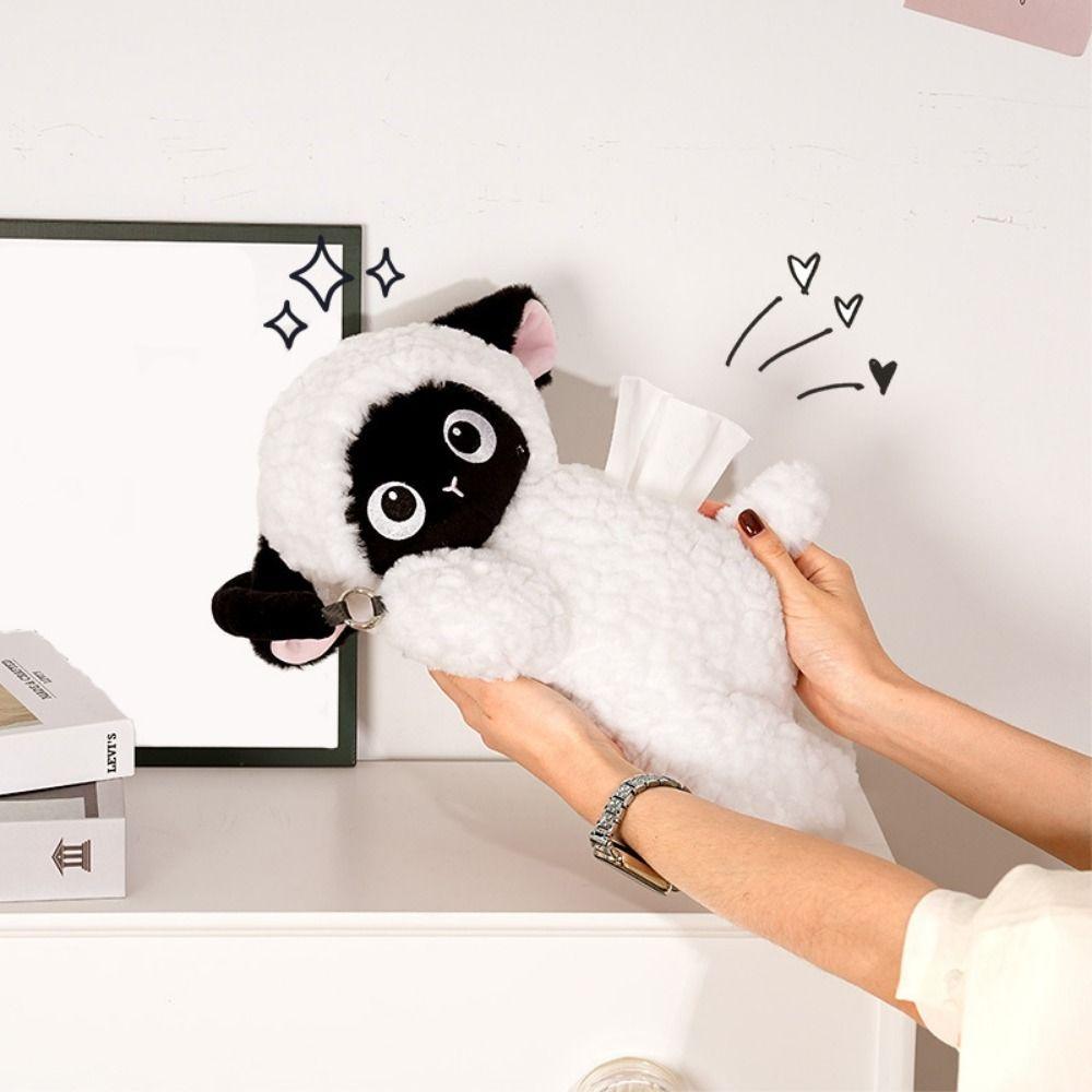 Cute Car Plush Napkin Box Soft Tissue Storage Holder Wall Hanging Napkin Dispenser  Family Car