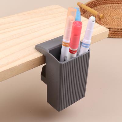 Clip On Desk Edge Pen Holder Organizer - Wide Clamping No Screws Office Home Storage for Workplace Teaching Supplies