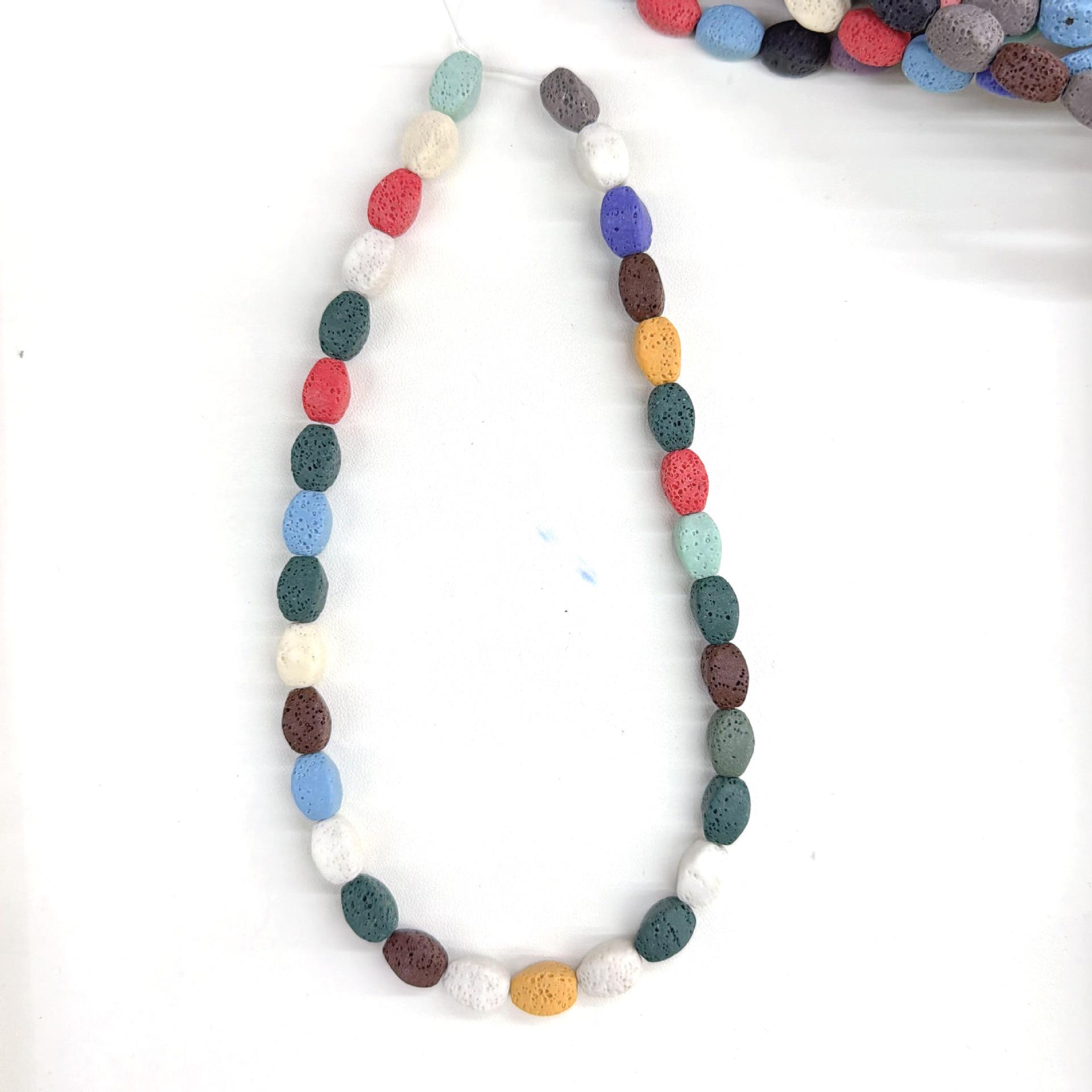 Multi-color Bead Shape Light Luxury Macaron Volcanic Rock DIY Bracelet Necklace Accessories.