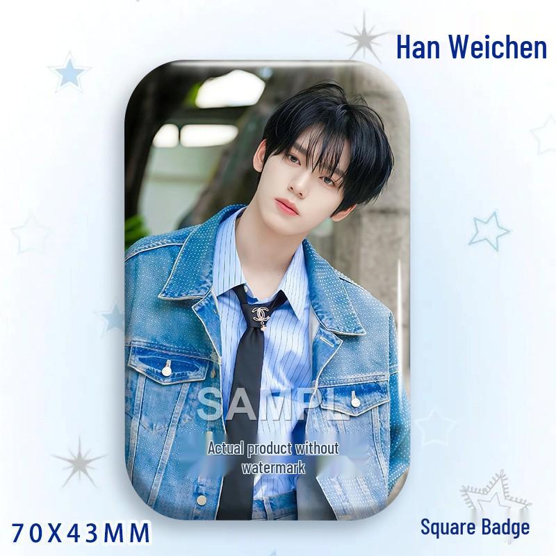 Han Weichen Star Idol Laser Tinplate Badge Brooch Pendant