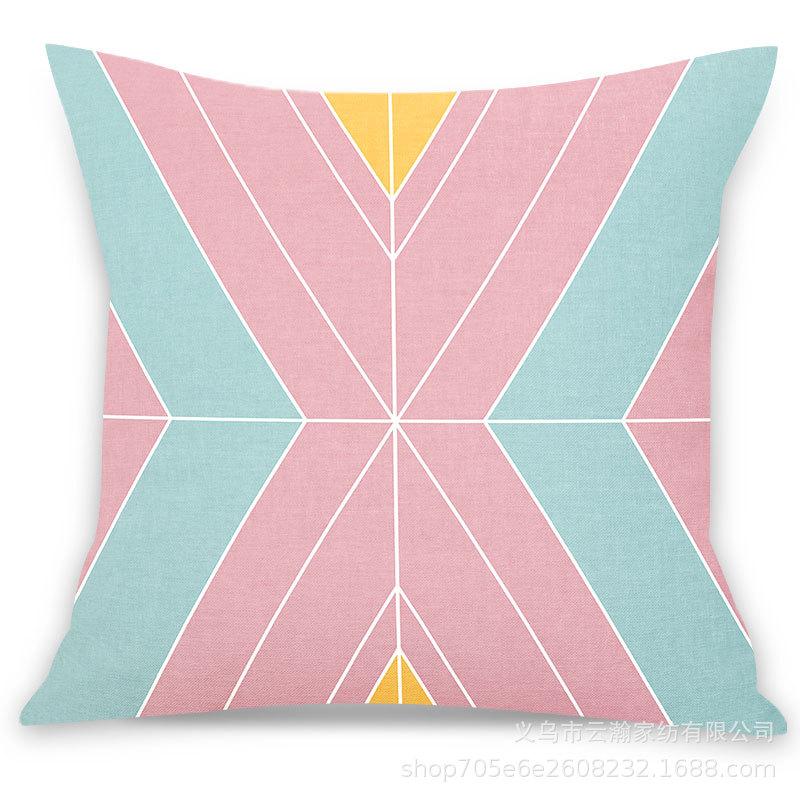 Pink Ins Fresh Plush Printed Pillow Case Creative Nordic Sofa Pillow Design Waist