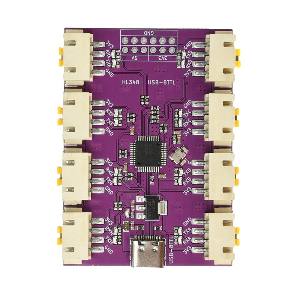 USB to 1/2/4/8 TTL Serial Communication Conversion Module High-Speed Ch348/344/342/Ch343 Chip  Type C