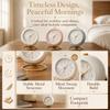 ABS Round Alarm Clock 3.54x4.33in Quartz Alarm Clock Cute Tabletop Clock  For Bedroom