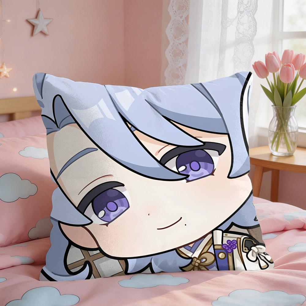 Kamisato Ayato Cute Genshin Cushion Cover Square Short Plush Pillow Case Living Room Sofa Home Decor Funda X