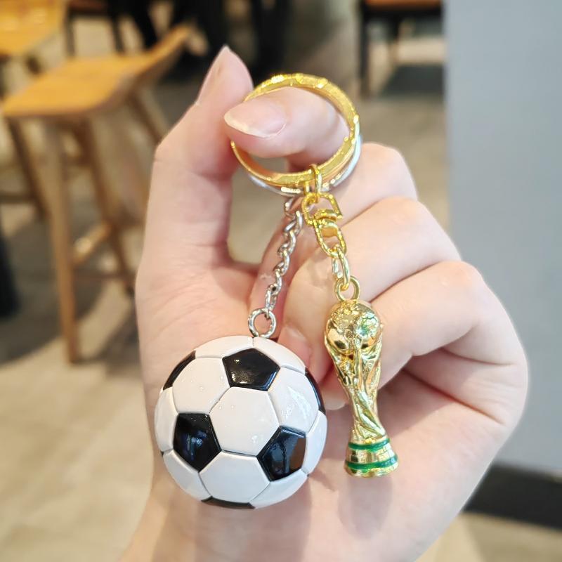 3D Simulation Football Keychain Pvc Creative Mini Key Ring Bag Pendant Car Accessories Gift 2026 Charm Fitness Series Pendant