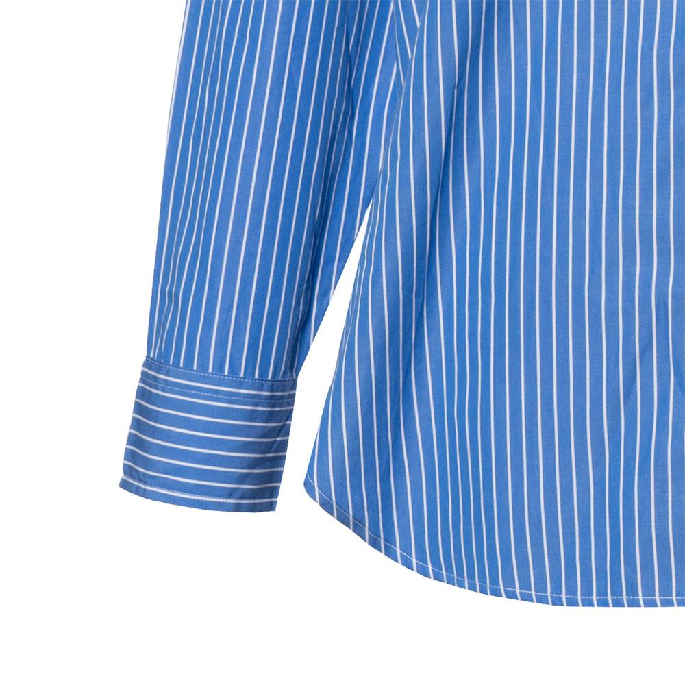 Polo Ralph Lauren Striped Print Single-Breasted Long Sleeve Shirt Women Shirts Blue WMLRSHTS6820248-400