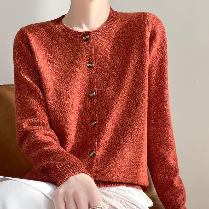 

Весенне-осенний вязаный кардиган с цветочным узором: Женский Свободный, Повседневный, Ретро Стиль L