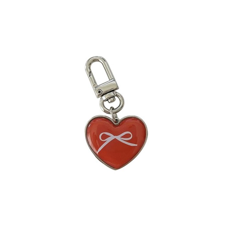 

allthesamestudio Ribbon Heart Epoxy Keychain (Red) Red