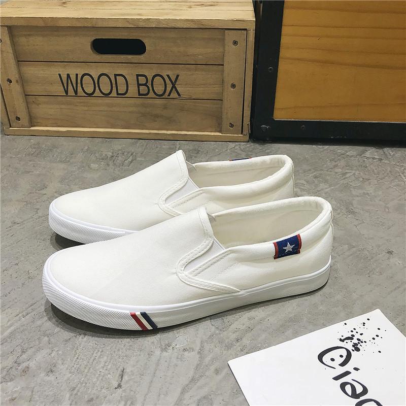 Spring and summer Korean version of men's canvas shoes men's one-pedal lazy shoes cloth shoes casual couple men's shoes