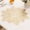 Brons PVC holle westerse eettafelmat Kerstsneeuwvlok Scandinavische stijl hittebestendige tafelmat oliebestendige en anti-brandwonden placemat huishoudelijk