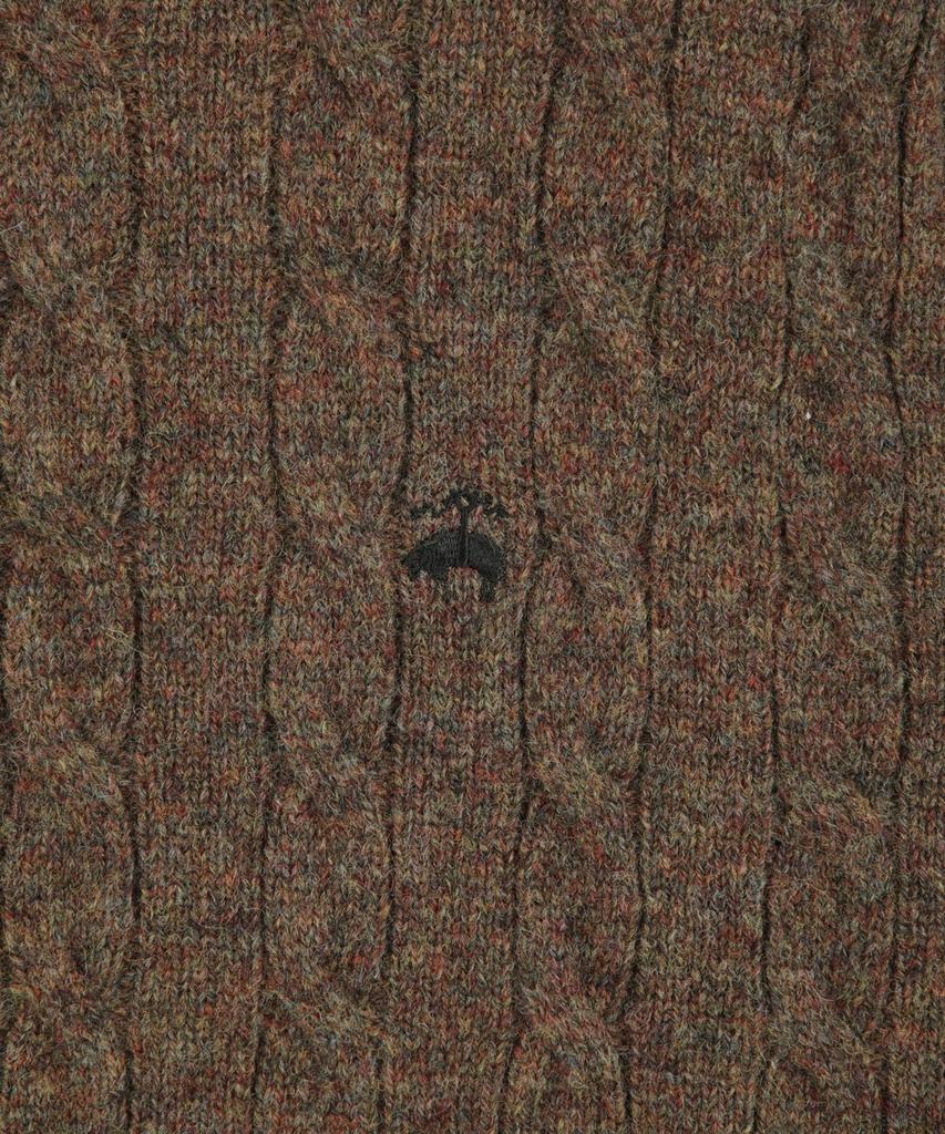 BROOKS BROTHERS [Online Exclusive] Shetland Cable Pullover (Brown) (Bbwrmof410)