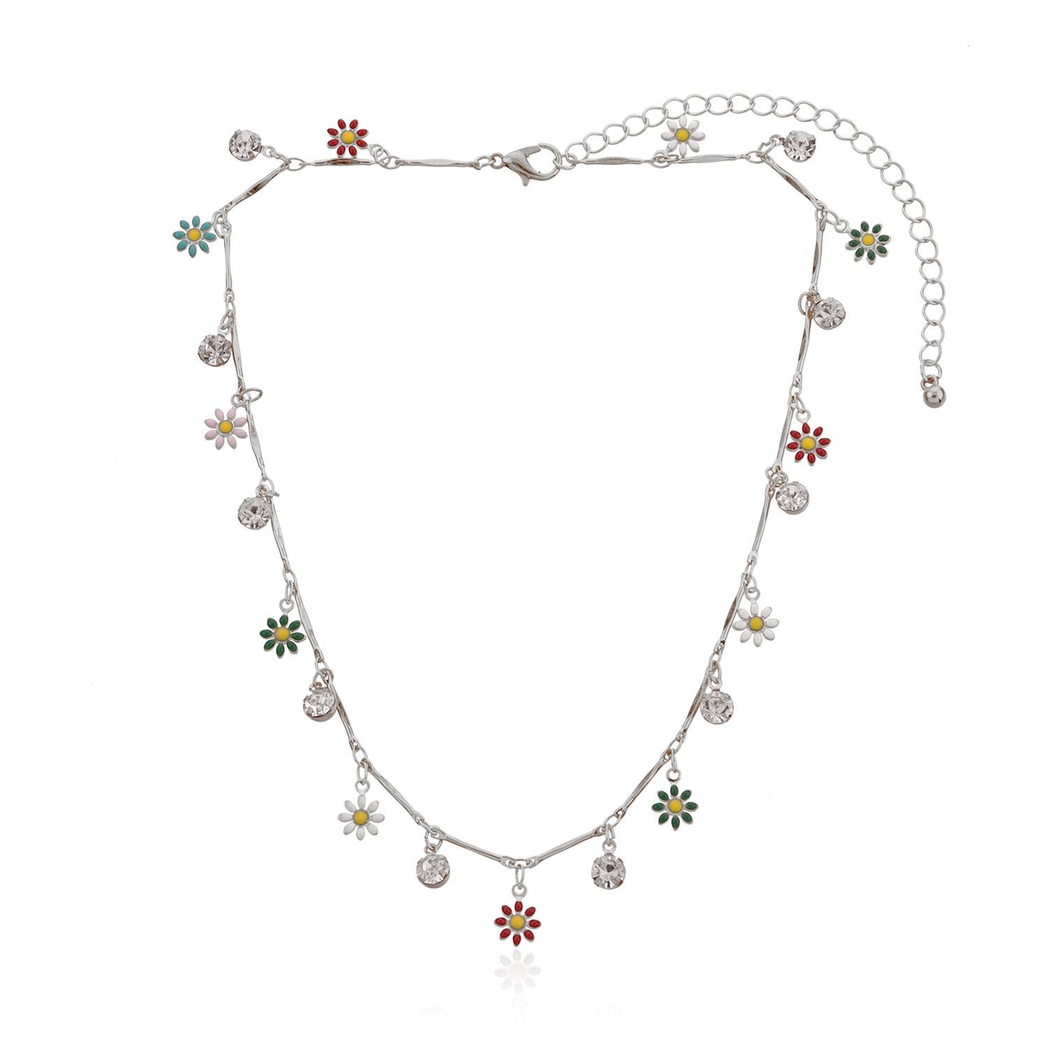

Accessories Straight Pipe Rhinestone Pendant Sweater Necklace Temperament Luxury Drop Glaze Painted Sweater Chain