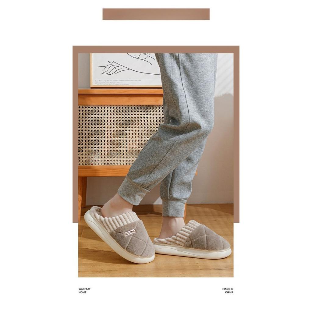 Baumwollpantoffeln für Damen und Herren, Herbst und Winter, Indoor Zuhause, Weiche Sohle, Rutschfest, Haushaltliche Wärme, Plüsch, Paar Baumwollpantoffeln