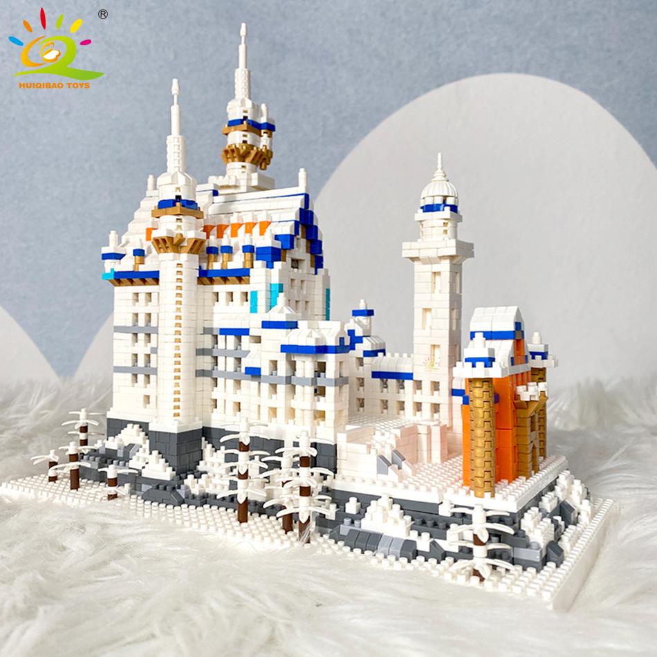 3000pcs Swan Stone Castle Architecture Model Micro Construction Blocks City Street View Mini Diamond Bricks Children Playthings