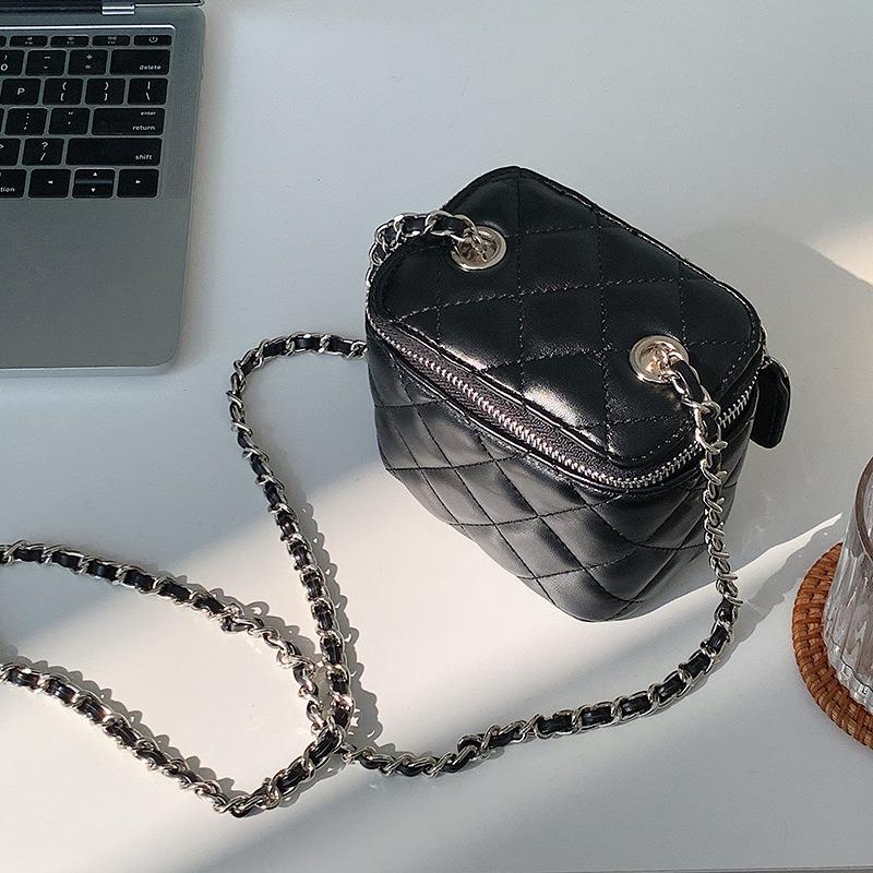 Tasche Damen Nische Ein-Schulter Umhängetasche Rhombus Ketten-Tasche Mund Roter Umschlag Mini Box-Tasche