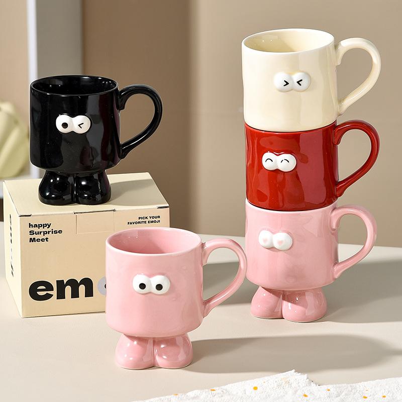 Creative Mug Big Eyes Cup Female Internet Celebrity High Value Brush Teeth and Mouthwash Cup Ceramic Couple